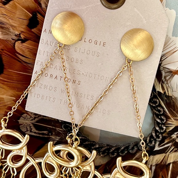 🌺🎉HP🎉🌺 NWT Anthropologie Gold Scroll Chandeliers - Picture 6 of 16